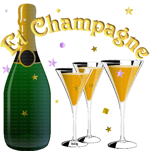 champagne - GIF animado grátis