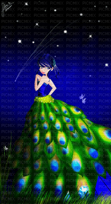 Peacock dress bp - png gratis