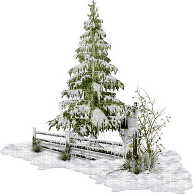 sapins neige pine tree snow fence - besplatni png