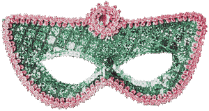 soave deco mask carnival animated pink green - 免费动画 GIF