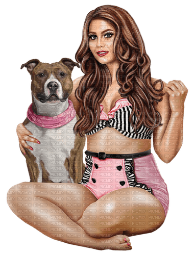 Woman, Summer, bikini, dog. Leila - bezmaksas png