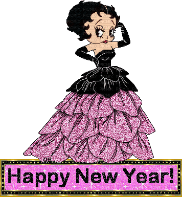Betty Boop -happy new year - Animovaný GIF zadarmo