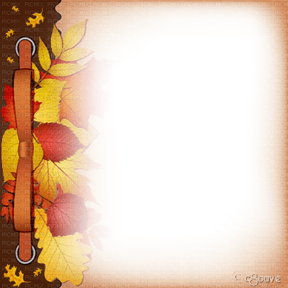 soave frame vintage leaves autumn bow yellow - png grátis