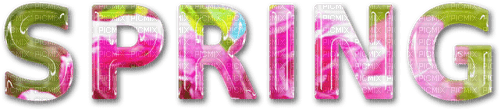 spring text pink green - ilmainen png
