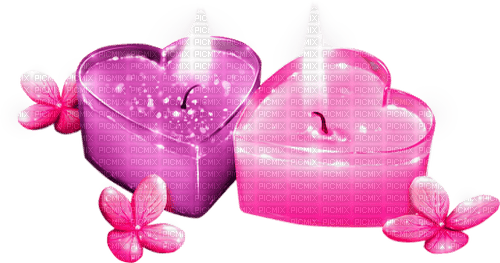 Candles.Hearts.Flowers.Purple.Pink - png ฟรี