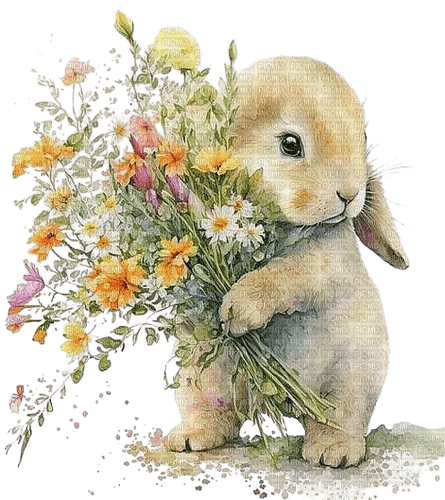 Rabbit.Lapin.Bunny.bouquet.Victoriabea - ilmainen png