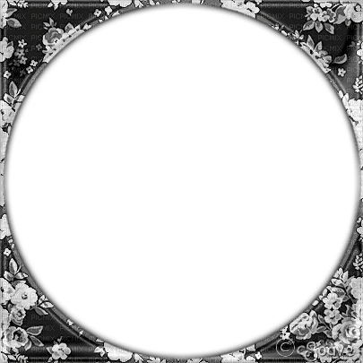soave frame circle flowers black white - δωρεάν png