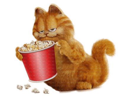Kaz_Creations Cartoons Cartoon Garfield With Popcorn - ingyenes png
