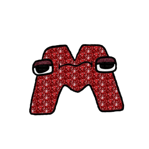 glitter M - alphabet lore - Darmowy animowany GIF