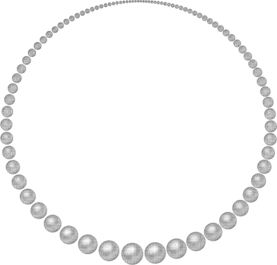 white-round-pearl-frame-deco-minou52 - безплатен png