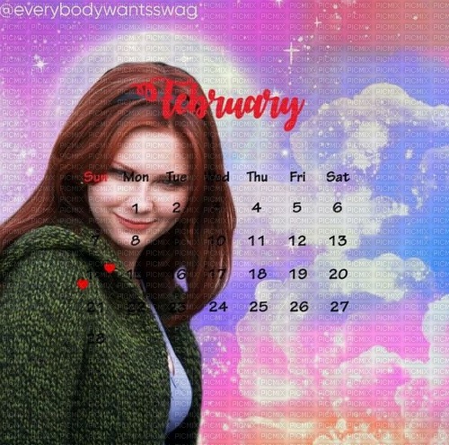 Mary jane watson February calendar - безплатен png
