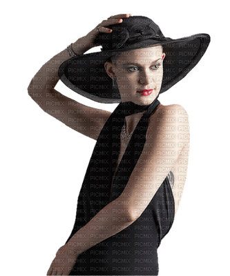 Kaz_Creations Woman Femme Black Hat - PNG gratuit