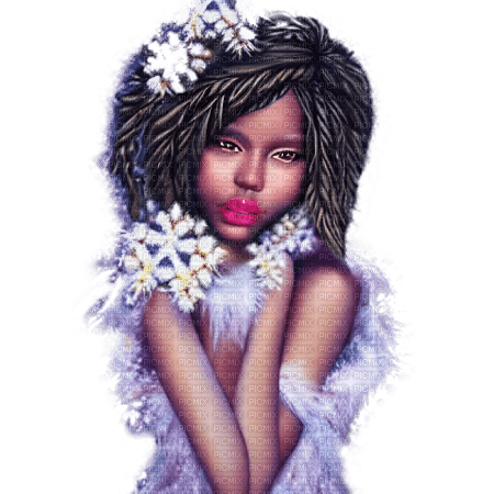 kikkapink winter fantasy girl fairy afro african - Free PNG