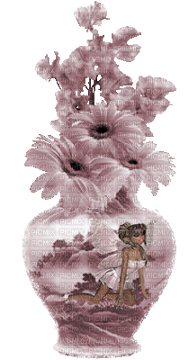 cecily-vase fleurs animees - Gratis animeret GIF