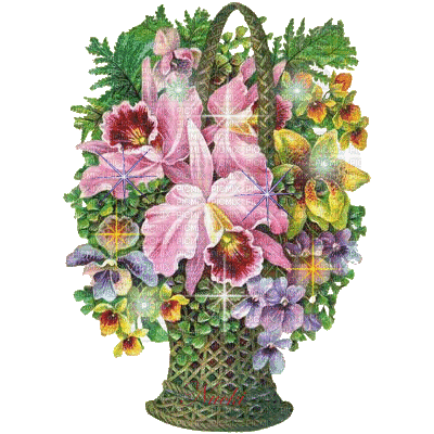 Gif bouquet scintillant - Besplatni animirani GIF