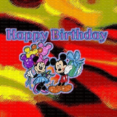 image encre couleur Minnie Mickey Disney anniversaire dessin texture effet edited by me - фрее пнг