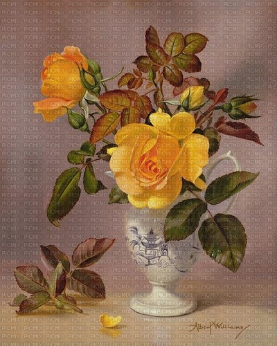 Rosen, Gelb, Vase, Vintage - безплатен png