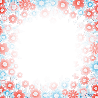 soave frame flowers spring summer scrap  circle - 無料png
