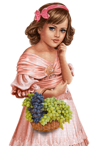 Girl. Children. Grapes. Leila - nemokama png