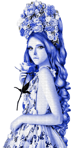 Woman.Roses.Blue - zadarmo png