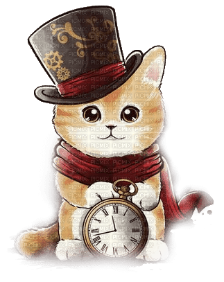 steampunk cat - nemokama png