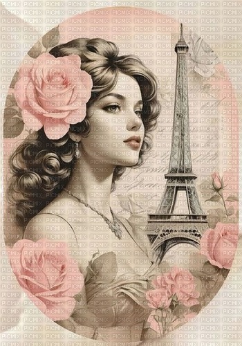 paris, femme, rose, woman, pink, - png gratis