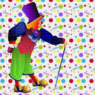 image encre color effet à pois pitre bon anniversaire cirque carnaval  edited by me - png gratis