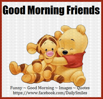 Good Morning Friends Winnie the Pooh - bezmaksas png