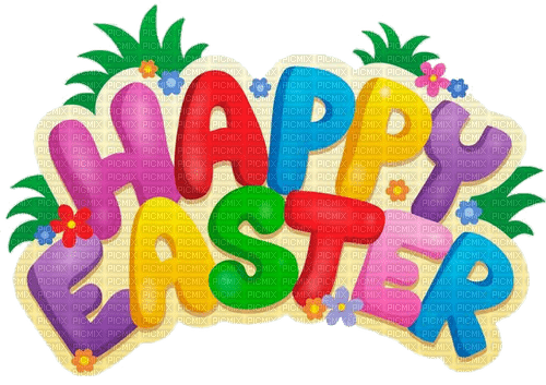 Happy Easter text - besplatni png