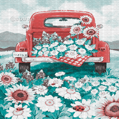 soave background animated vintage spring flowers - 免费动画 GIF