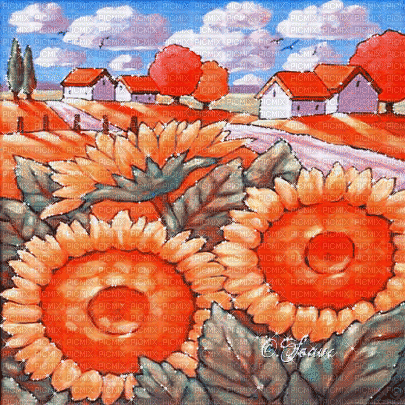 soave background animated field sunflowers flowers - Δωρεάν κινούμενο GIF