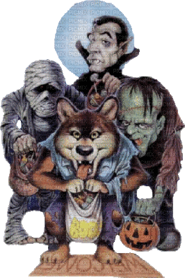 monstre halloween -c - GIF animé gratuit