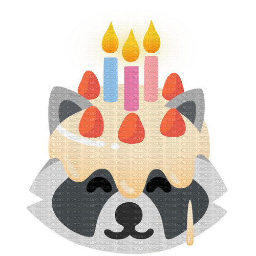 raccon birthday - ücretsiz png