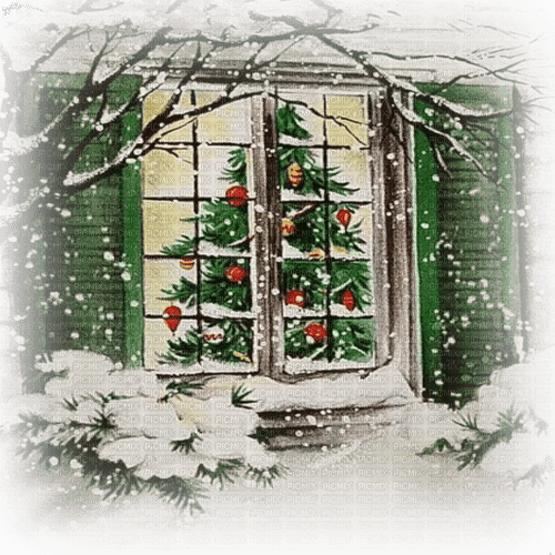 Christmas window - ilmainen png