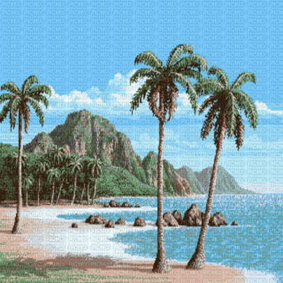 beach island water sea summer - Gratis animerad GIF