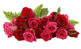 Букет алых роз - Безплатен анимиран GIF