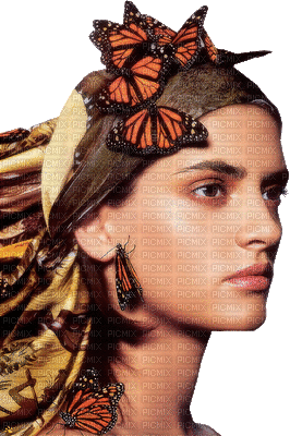 Kaz_Creations Woman Femme Butterflies - Besplatni animirani GIF