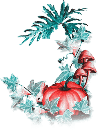 soave deco autumn tanksgiving  pumpkin mushrooms - zdarma png
