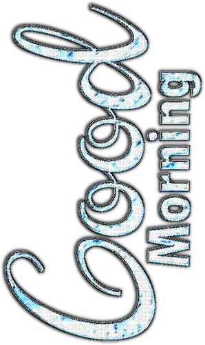 SM3 GOOD MORNING TEXT WORDS BLUE - Free PNG