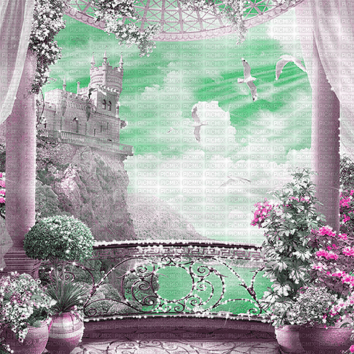 dolceluna animated balcony vintage - Gratis geanimeerde GIF