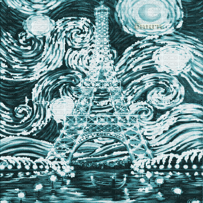 Y.A.M._Art Landscape Paris blue - Бесплатни анимирани ГИФ