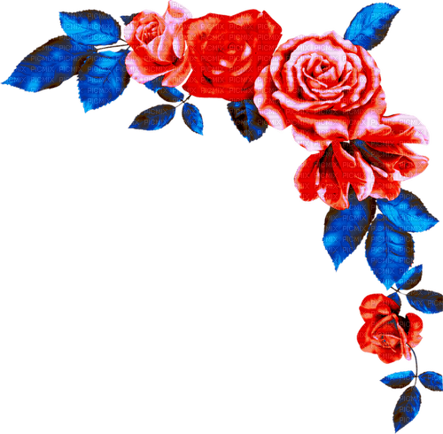 Roses.Red.Blue - PNG gratuit