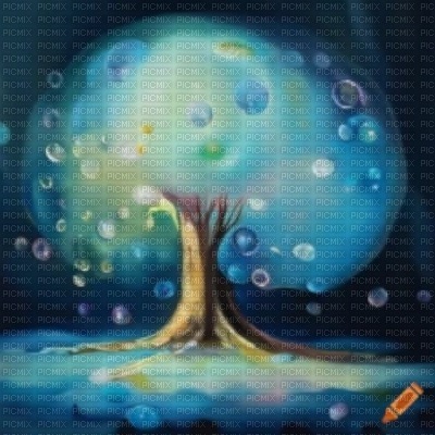 Blue Bubble Tree - besplatni png