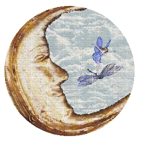 Blue Fairy Moon Snow Globe - Ingyenes animált GIF