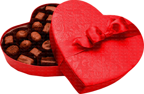 Heart.Box.Candy.Brown.Red - ücretsiz png