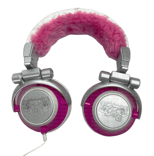 fluffy pink headphones - darmowe png