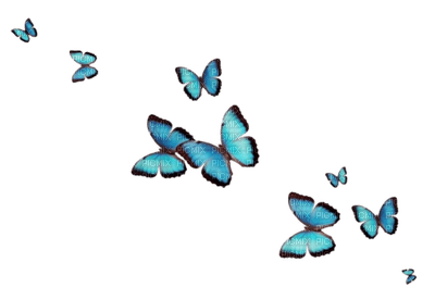 Kaz_Creations Blue Deco Butterflies Colours - png ฟรี