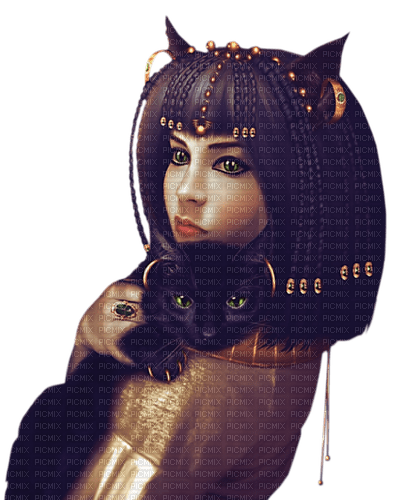 dolceluna vintage woman cat egypt ancient - 免费PNG