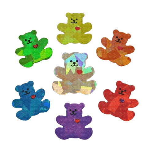 Rainbow bears - Free PNG