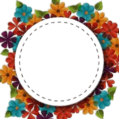 minou-frame-round-flowers-500x500 - ücretsiz png